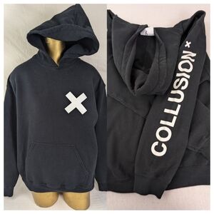 Collusion Black Hoodie with White Logo UK Streetwear